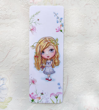 Bookmark for Books. Whimsical Creatures. Girl with hair wrap