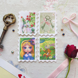 Washi Stamp Stickers. Alice in Wonderland