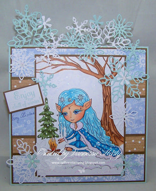 Coloring page. The Winter Elf - The Art of Julia Spiri