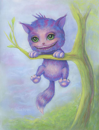 Original Pastel Painting. Cheshire Cat - The Art of Julia Spiri