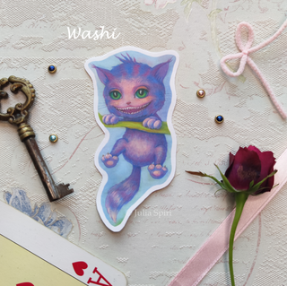 Vinyl Sticker, Washi Sticker. "Cheshire Cat"