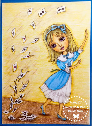 Coloring Page, Alice in Wonderland: Alice and Cards. You’re nothing but a pack of cards!