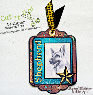 Grayscale Coloring Page, Dog, German shepherd. Bim - The Art of Julia Spiri