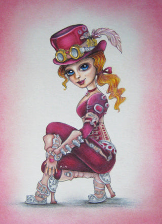 Coloring Page, Whimsy Steampunk Girl. Tessa - The Art of Julia Spiri