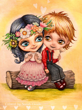 Coloring Pages, Boy & Girl in Love. Be my Valentine - The Art of Julia Spiri