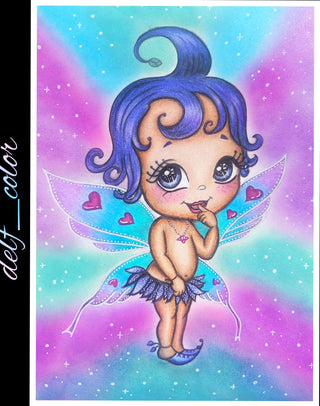 Coloring Page, Fantasy Child. The Baby Fairy