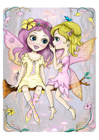 Coloring Page, Cute Fairies. Confidence