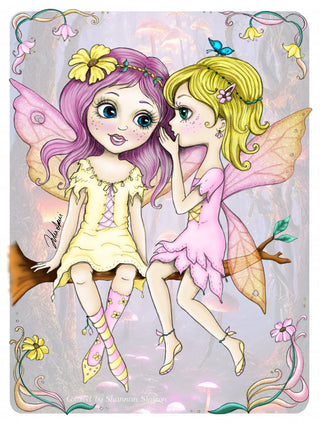 Coloring Page, Cute Fairies. Confidence