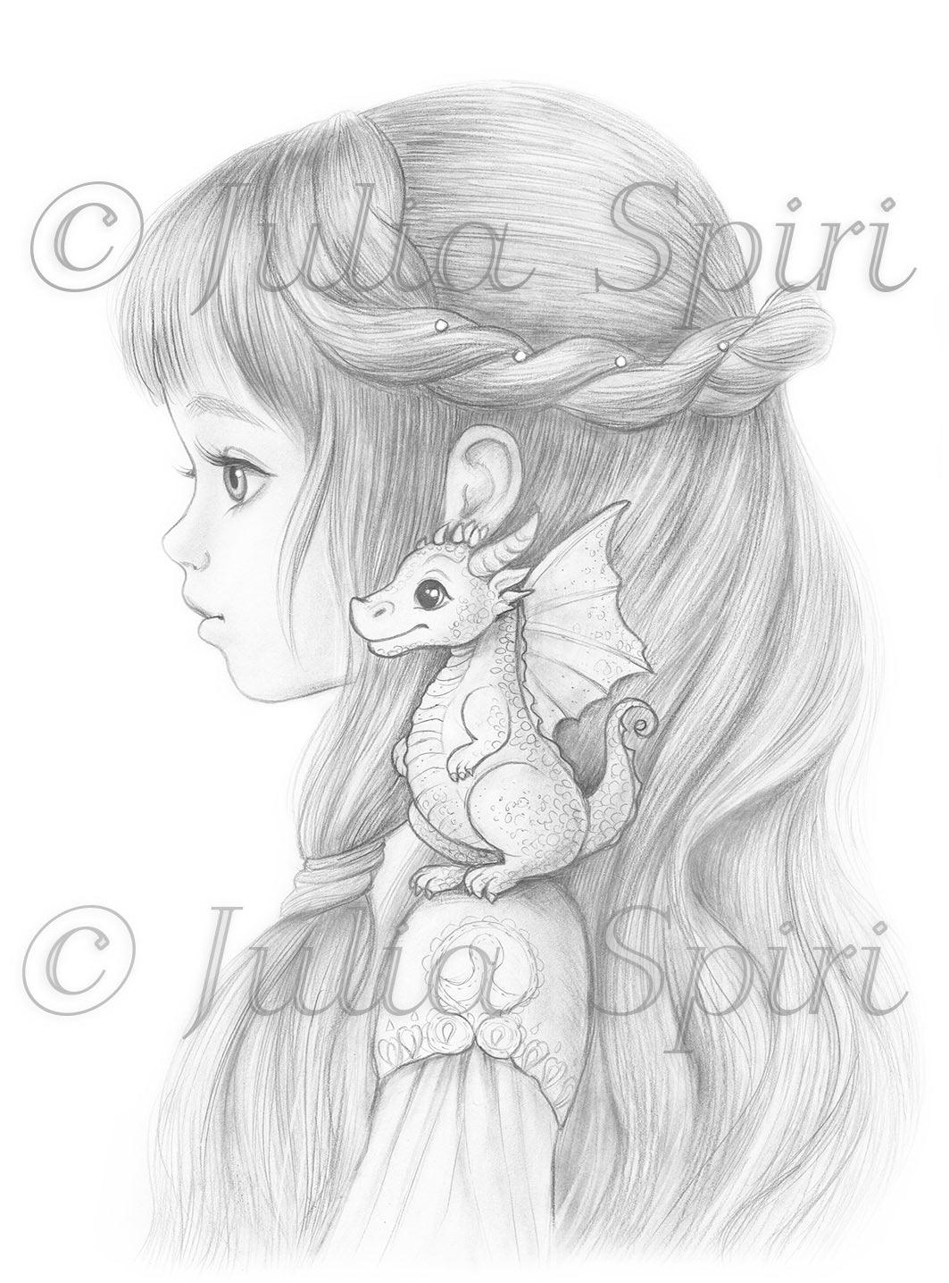 Grayscale Coloring A Petite Princess Kaira and her Lovable