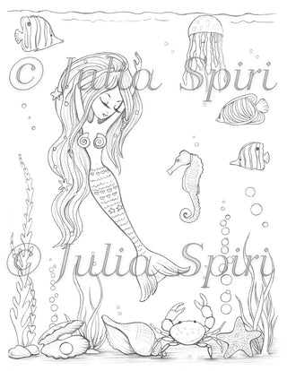 Coloring page. Atlantia Mermaid