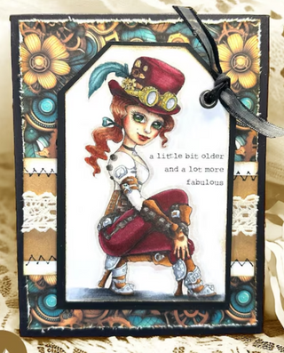 Coloring Page, Whimsy Steampunk Girl. Tessa