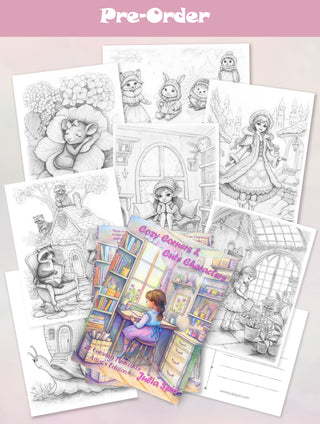 PRE-ORDER! Coloring Postcards Set, Artist's Edition. Cozy Corners and Cute Characters