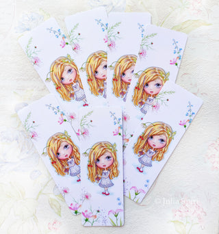 Bookmark for Books. Whimsical Creatures. Girl with hair wrap