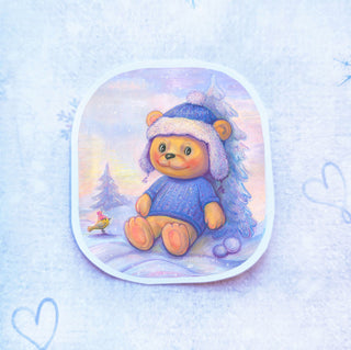 Vinyl Sticker. Winter Story. Teddy Wally