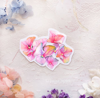 Vinyl Stickers, Hydrangea Dreams. Pink Hydrangea