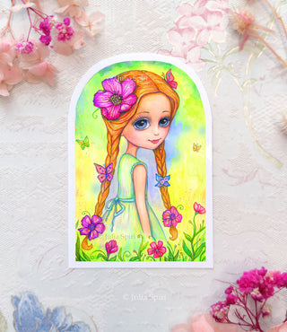 Vinyl Sticker, Floral Whispers. Summer Girl