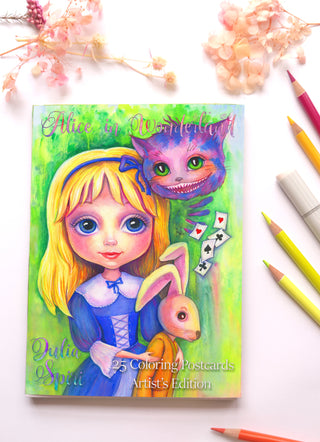 Coloring Postcards Set, Artist's Edition. Alice in Wonderland