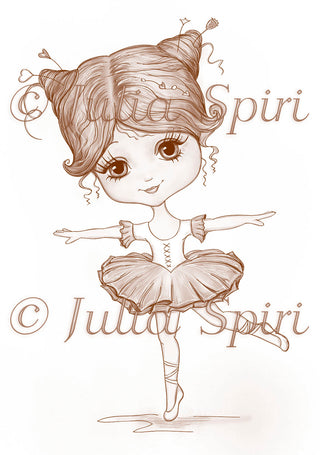 Coloring page. Whimsy Girl. Little Ballerina