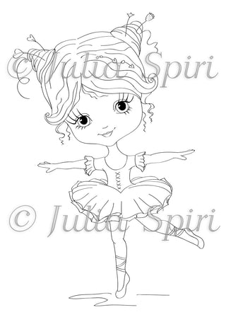 Coloring page. Whimsy Girl. Little Ballerina
