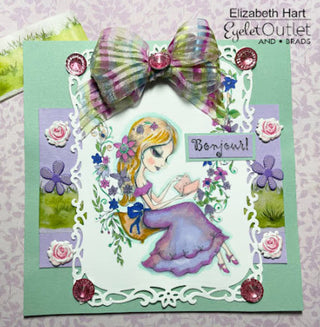 Coloring Page, Romantic Girl with Book. Love Story