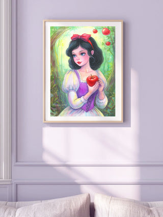 Original Watercolor Painting. Snow White