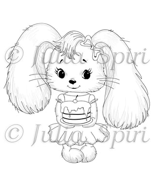 Coloring page. The Bunny and Cake