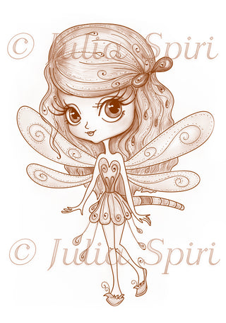 Coloring pages, Whimsy Girl. The Little Dragonfly