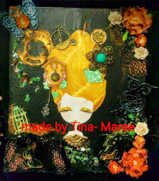 Coloring page, Fantasy Girl. Vintage Hair