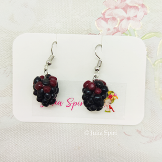 Handmade Polymer Clay Earrings. Raspberries