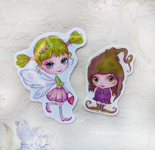 Vinyl Stickers. Whimsical Creatures. Little Fairy, Gnome