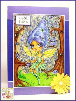 Coloring pages, Fairy in forest. I'm watching you