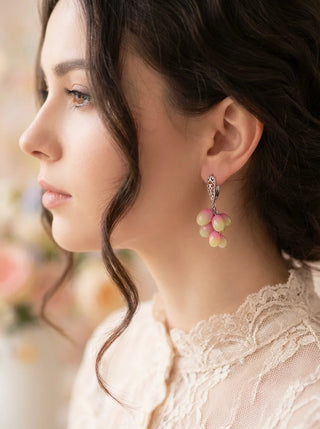 Handmade Polymer Clay Earrings. Grape Cluster