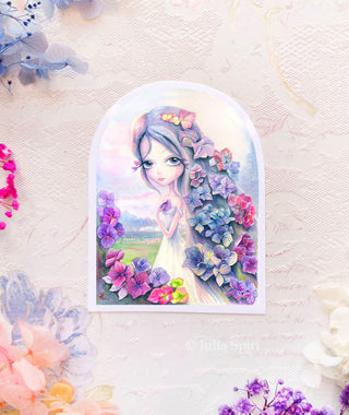 Vinyl Sticker, Hydrangea Dreams. Hydrangea