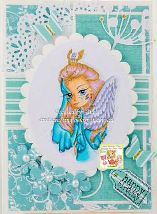 Coloring page, Fantasy Angel. Angelique Angel