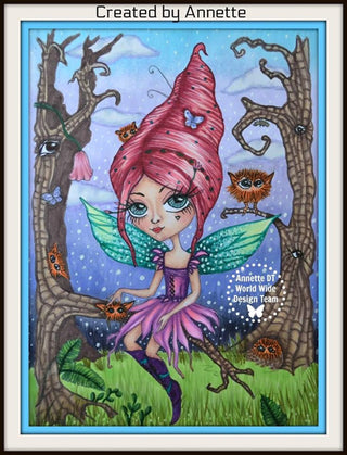 Coloring pages, Fairy in forest. I'm watching you