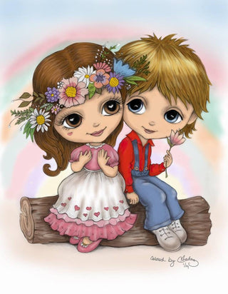Coloring Pages, Boy & Girl in Love. Be my Valentine - The Art of Julia Spiri