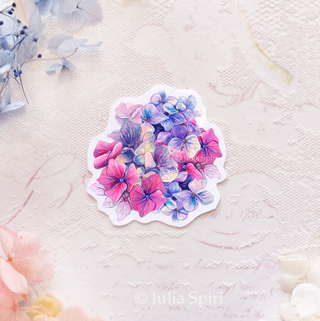 Vinyl Stickers, Hydrangea Dreams. Purple Hydrangea
