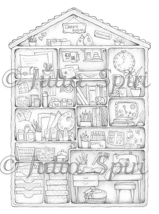 Coloring Pages, Crafter House. Craft Room - The Art of Julia Spiri