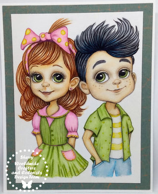 Coloring Page, Cute Girl and Boy, Couples, Love. You & Me - The Art of Julia Spiri