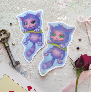Vinyl Sticker, Washi Sticker. "Cheshire Cat"