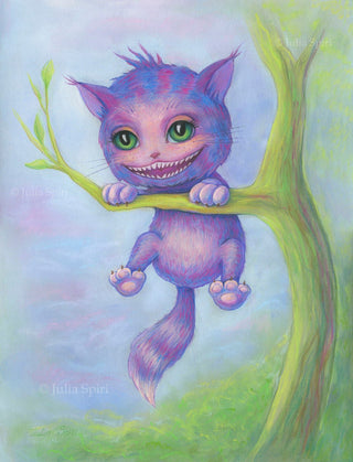 Coloring Page, Alice in Wonderland. Cheshire Cat - The Art of Julia Spiri