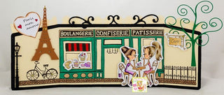 Coloring page, Bonus elements for cut, Parisian Girls. Cafe in Paris - The Art of Julia Spiri