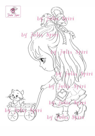 Coloring page, Cute Little Girl. Mollie - The Art of Julia Spiri