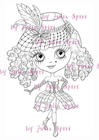 Coloring Page, Fashion Doll. Chic girl - The Art of Julia Spiri