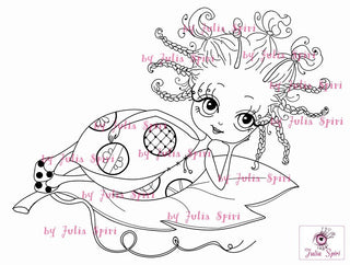 Coloring page, Garden Dweller. The Little Ladybug - The Art of Julia Spiri