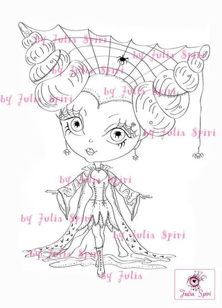 Coloring page. Gothic Witch - The Art of Julia Spiri