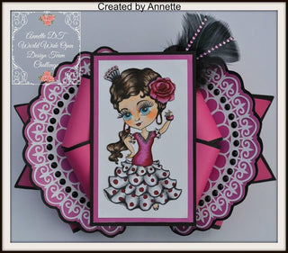 Coloring page, Spanish Flamenco Girl. Little Carmen - The Art of Julia Spiri