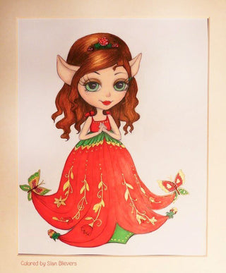 Coloring Page, Whimsical Girl. Miriel - The Art of Julia Spiri