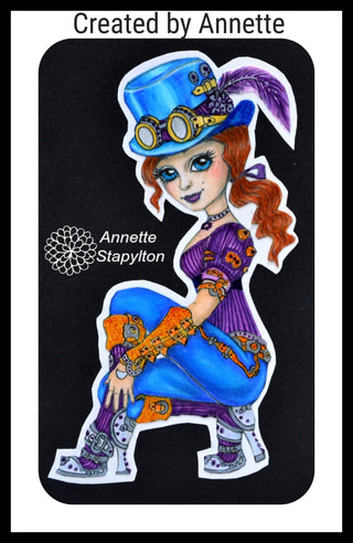 Coloring Page, Whimsy Steampunk Girl. Tessa - The Art of Julia Spiri