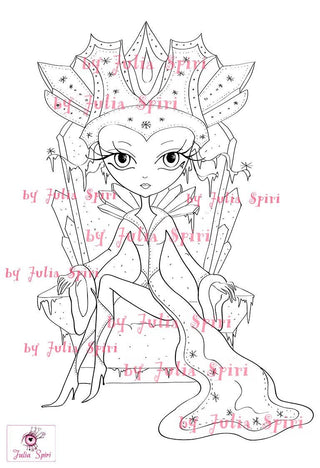 Coloring page, Winter. The Snow Queen - The Art of Julia Spiri